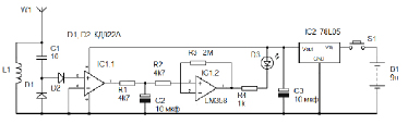 Индикатор свч излучения схема